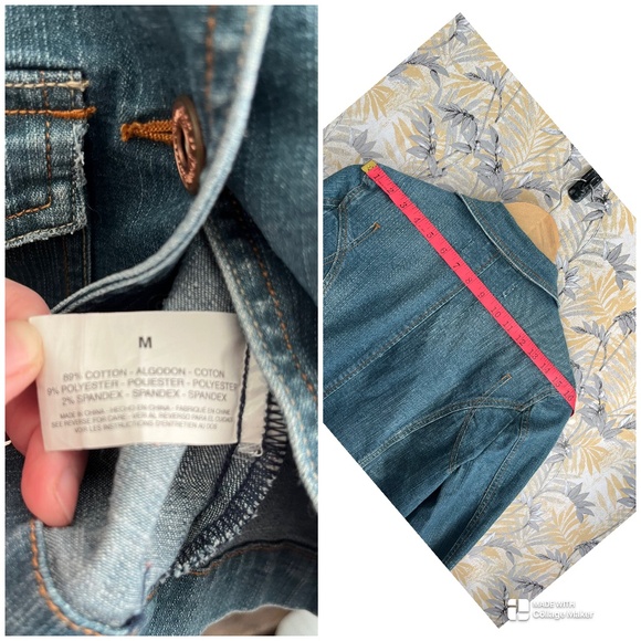 Jeanstar Light Blue Denim Jean Jacket Fitted Copper Button Blazer Size M - Picture 9 of 10
